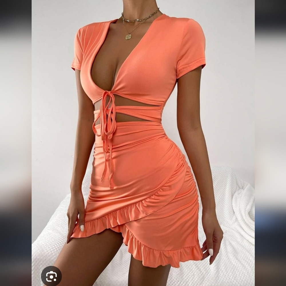 Coral Dress Or Swim Coverup